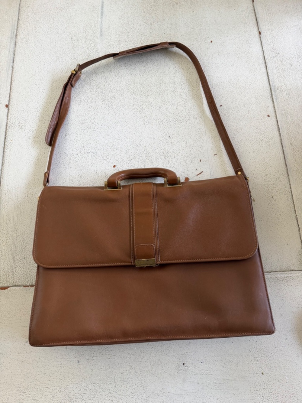 Vintage Cole Haan Leather Messenger Bag - Picture 5 of 15